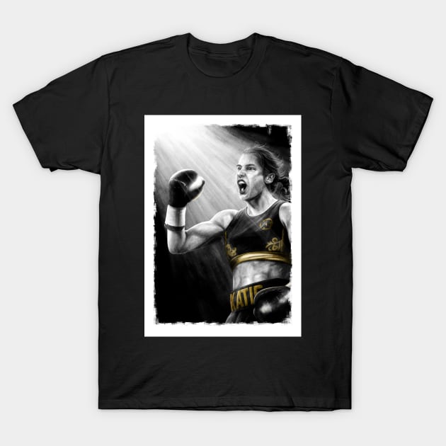 Katie Taylor Boxing Artwork T-Shirt by barrymasterson